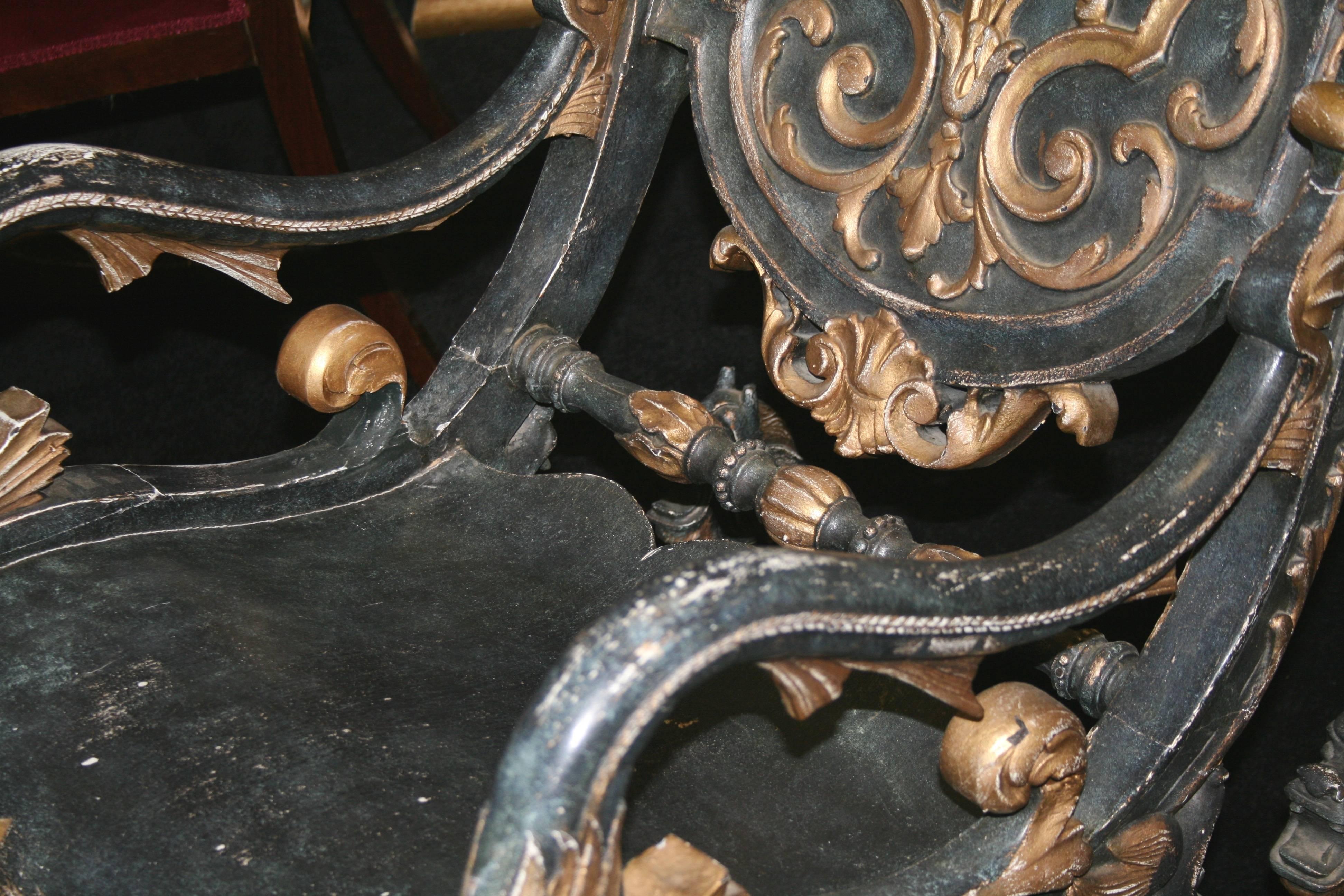 Heavily Carved 19th Century Sleigh Rocking Chair 4