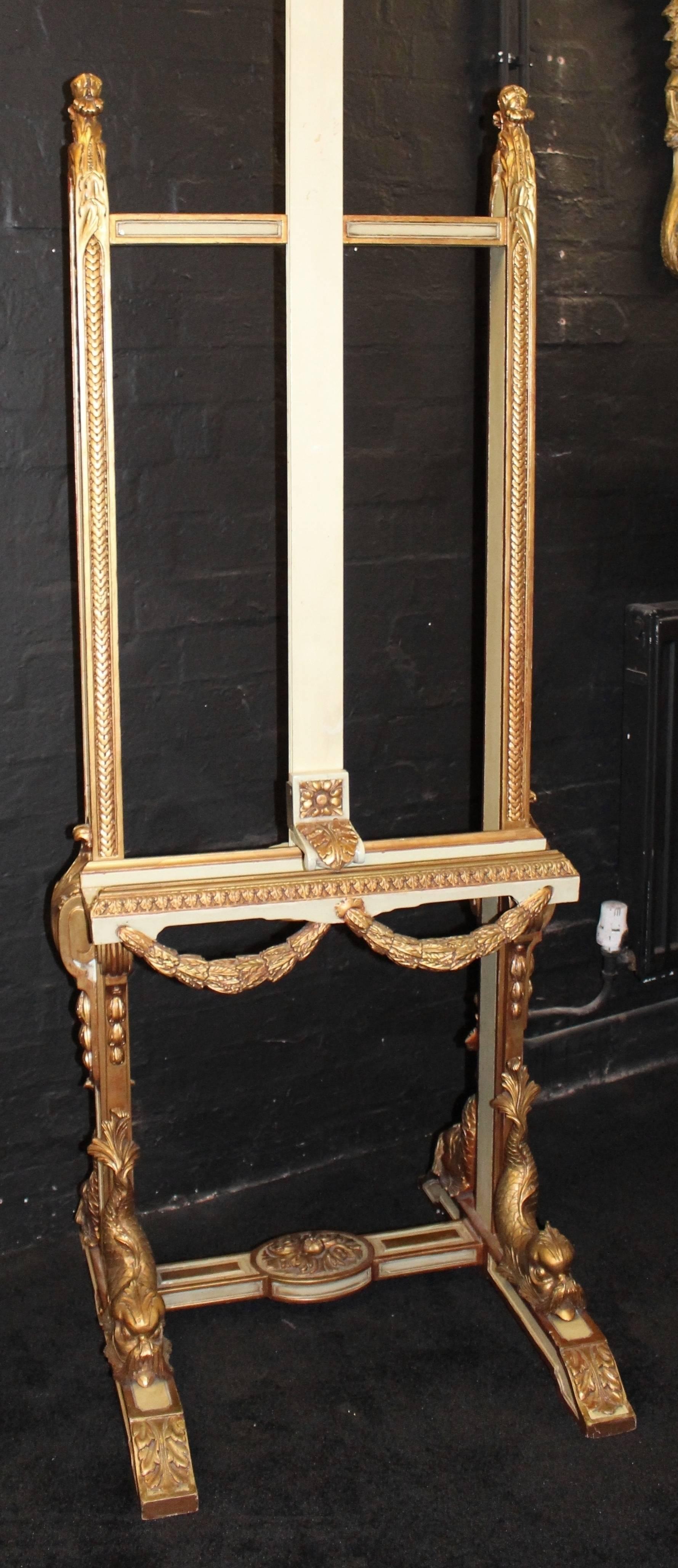 Ornate French Carved Wood Gilt Artist's Easel In Excellent Condition In Worcester, Worcestershire