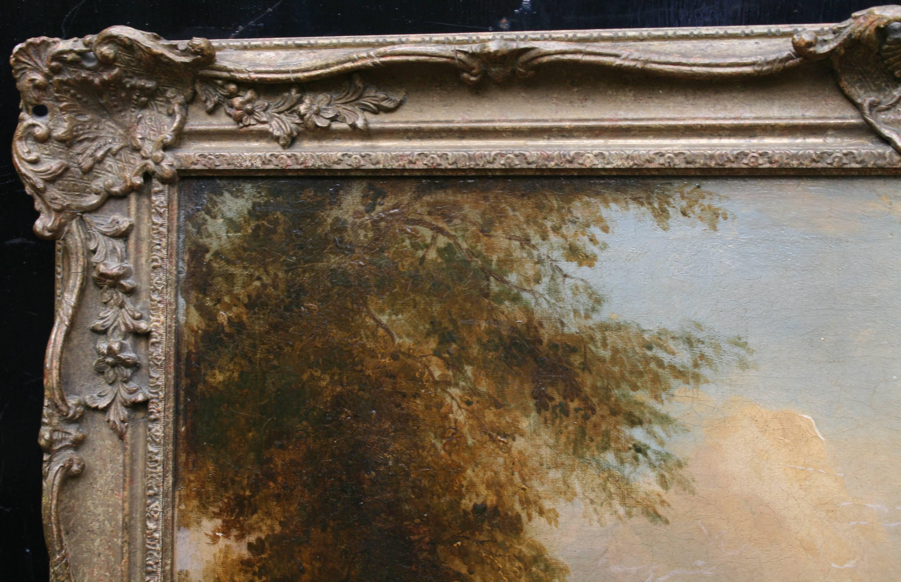 Fine Romantic 18th Century Landscape Painting In Excellent Condition In Worcester, Worcestershire