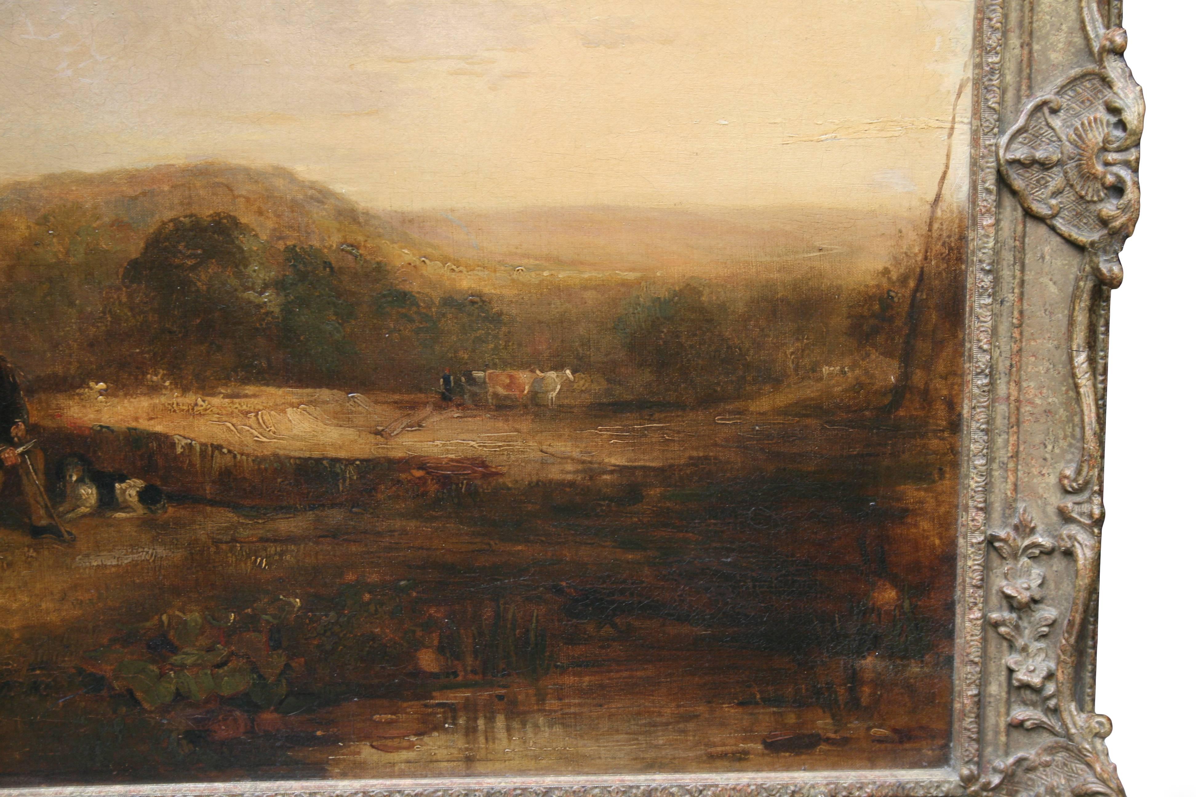 British Fine Romantic 18th Century Landscape Painting