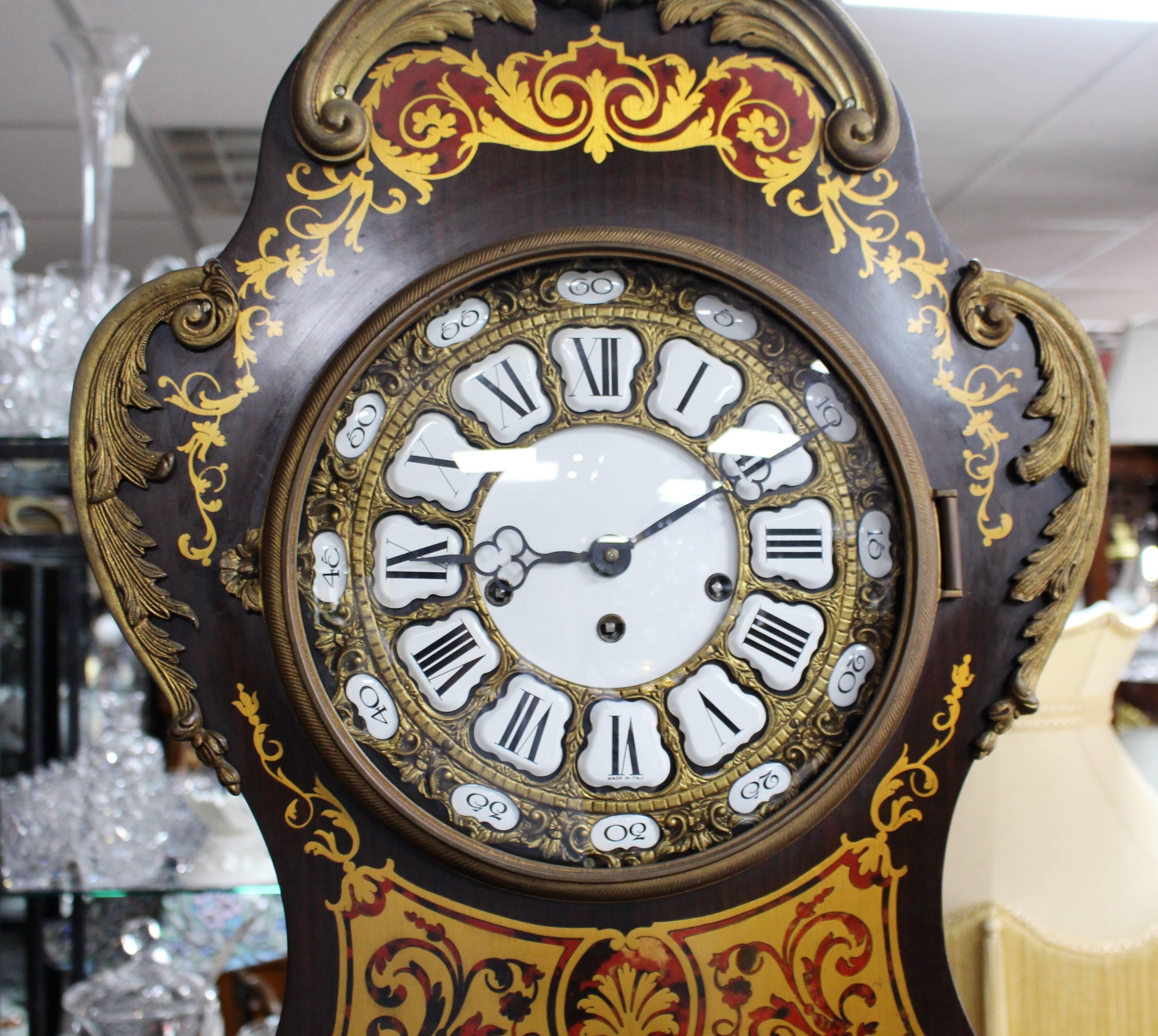 Handsome French Boulle Style Longcase Clock In Excellent Condition In Worcester, Worcestershire