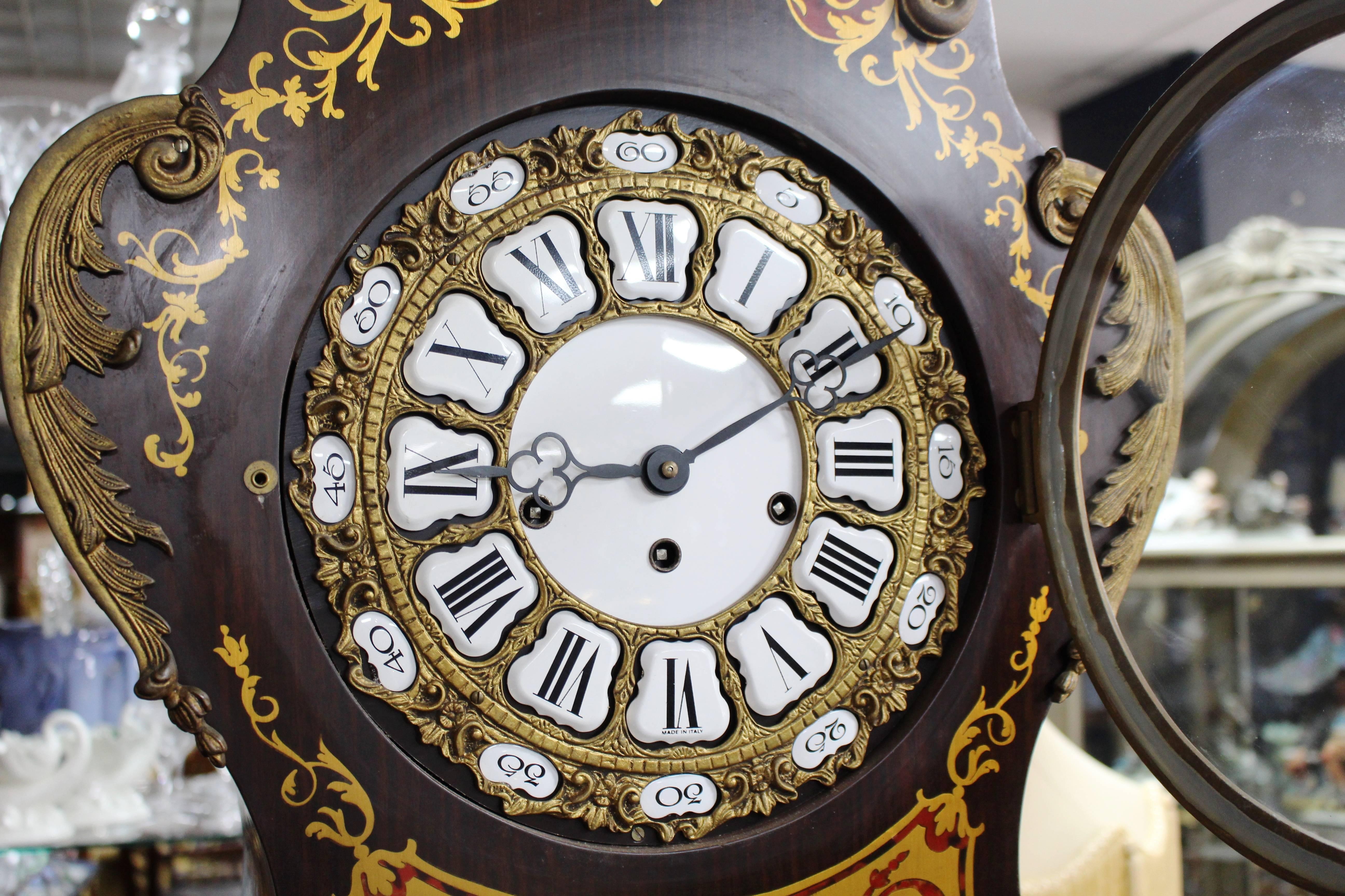 20th Century Handsome French Boulle Style Longcase Clock