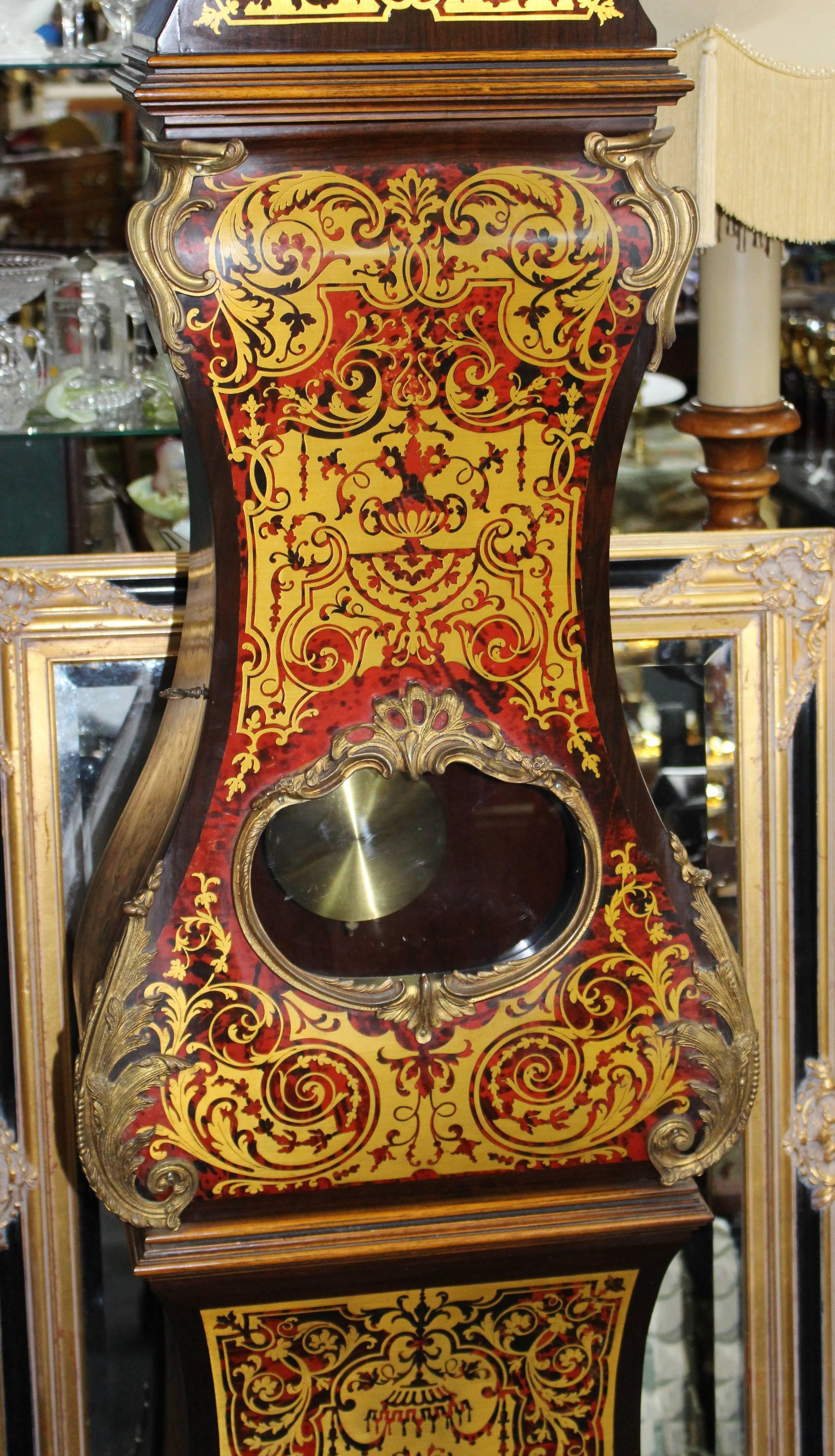 Handsome French Boulle Style Longcase Clock 3