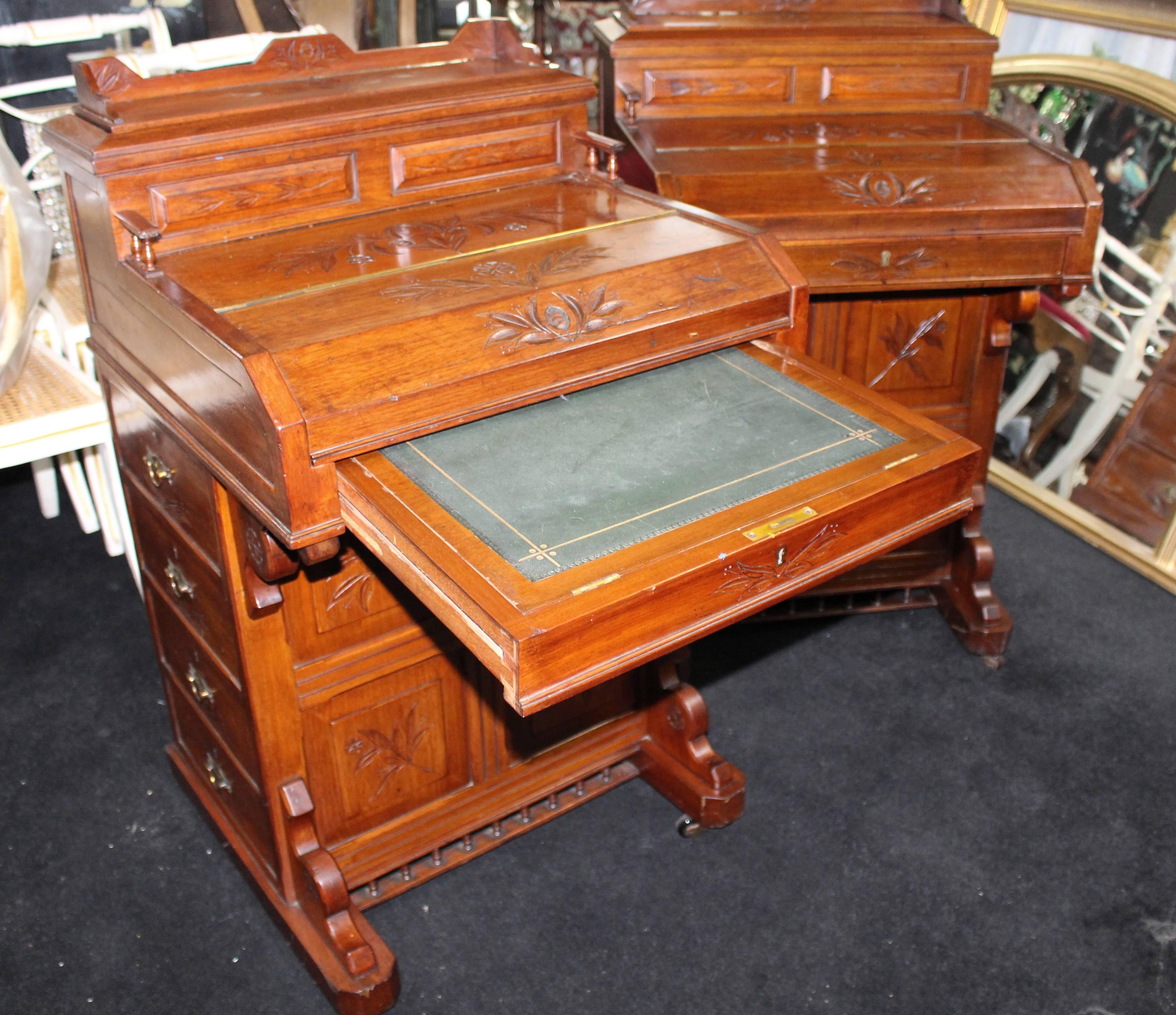 Pair of Late 19th Century 'Jack-in-the-box' Davenports 1