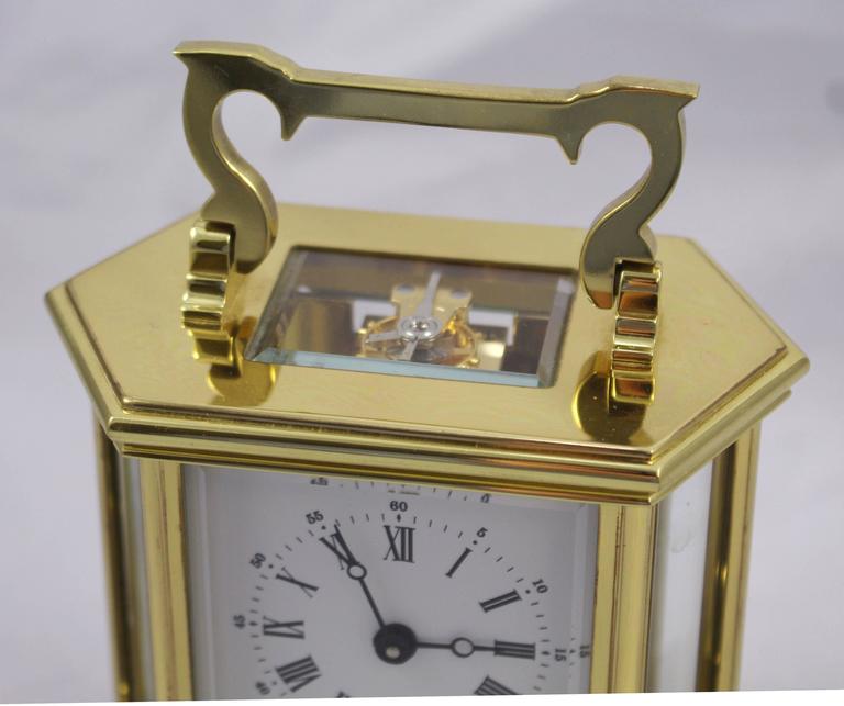 Woodford England Hexagonal Gold-Plated Mechanical Carriage Clock at 1stDibs