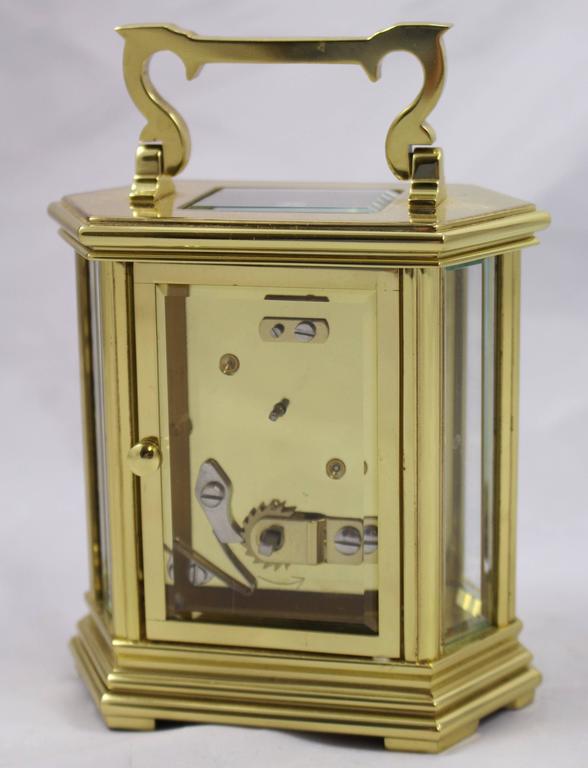 Woodford England Hexagonal GoldPlated Mechanical Carriage Clock at 1stDibs