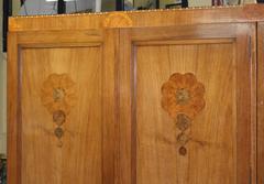 Quality Heavy Art Deco 1930s Walnut Inlaid Triple Wardrobe by Gaylayde
