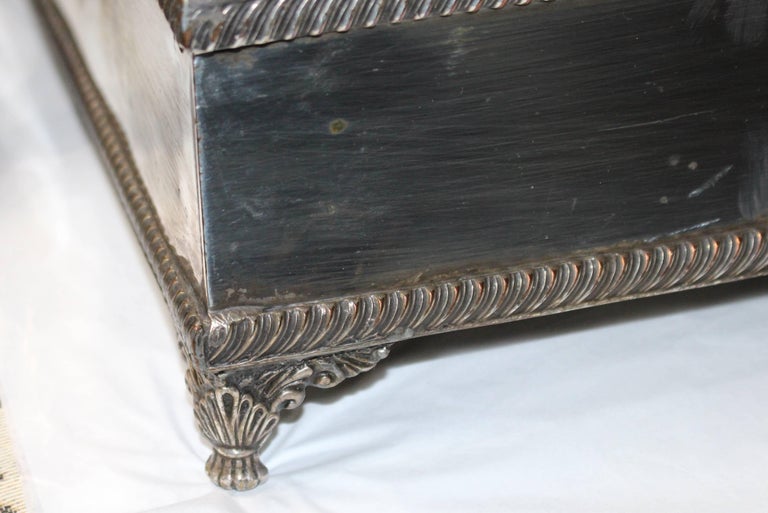 Antique Silver Plated Square Cake Stand For Sale at