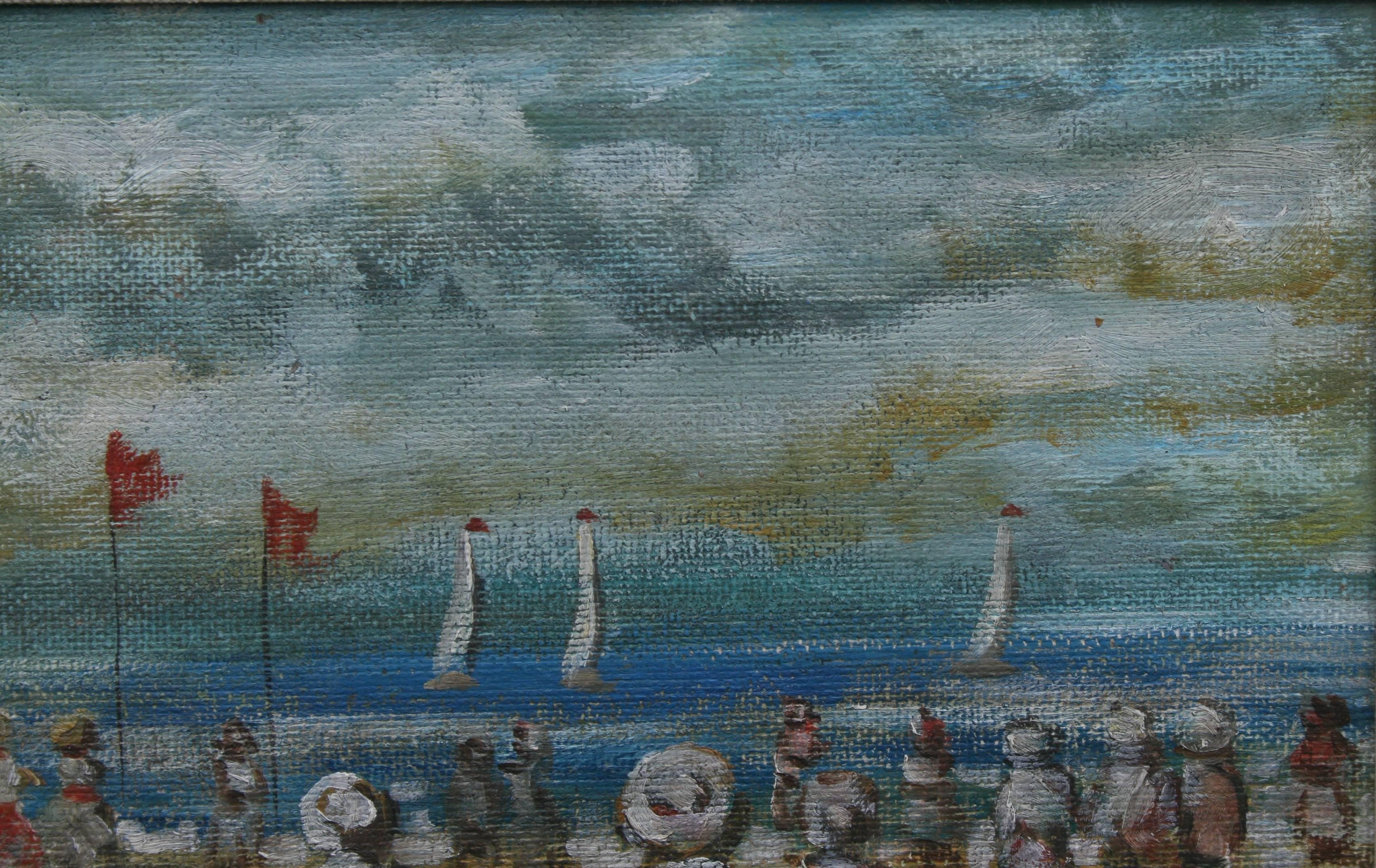 Walter John Beauvais Beach Scene Oil Painting For Sale 3