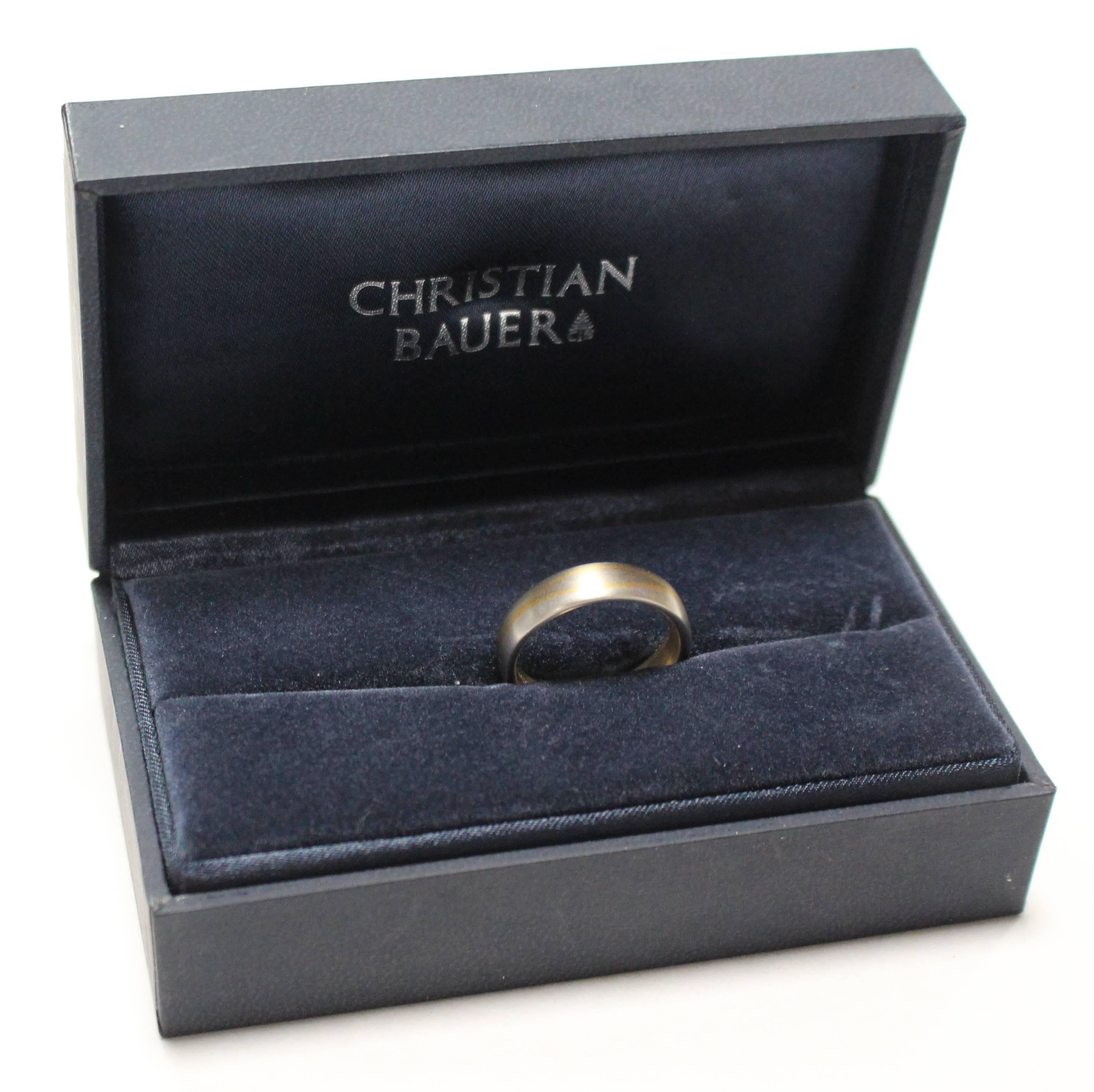 Contemporary Christian Bauer Designer Platinum and 18-Carat Gold Ring