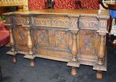Fine English Antique Carved Oak Coffer Chest