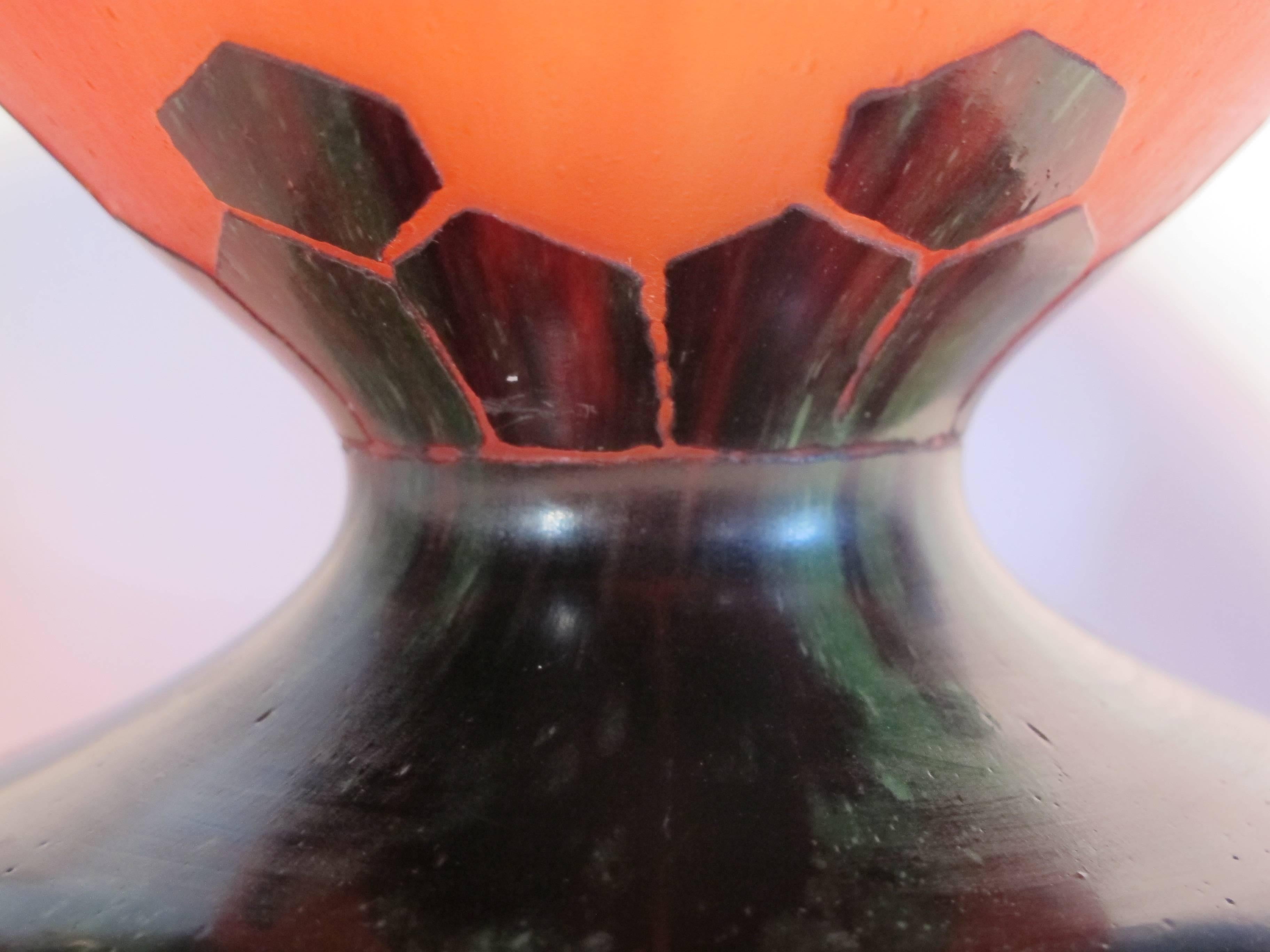 Le Verre Francais Art Deco Glass Vase with Decoration of a Prunus For Sale 1