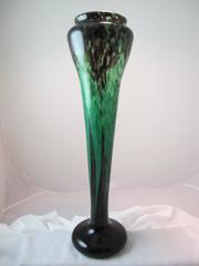 Large and Attractive Green Jade Vase by Daum Nancy