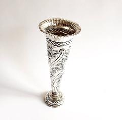 English Silver Bud Vase, 1896