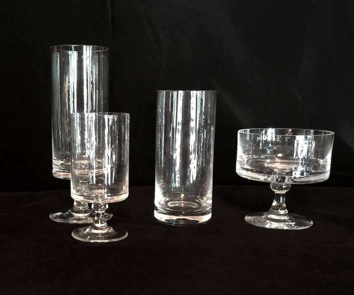 Impressive modern set of stemware by Rosenthal with all signed pieces including four different styles of glasses. See picture for the count of individual pieces.
measure; from left to right 
7