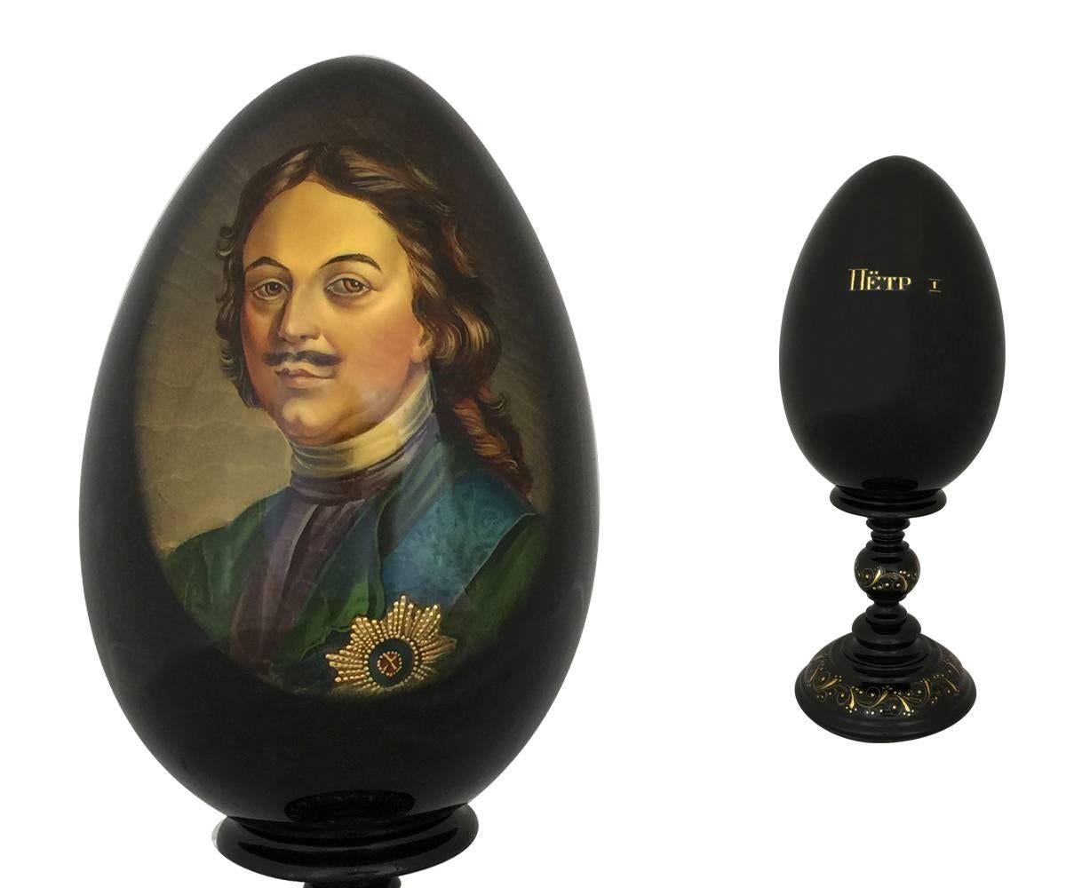 Victorian Collection of Five Russian Hand-Painted Eggs