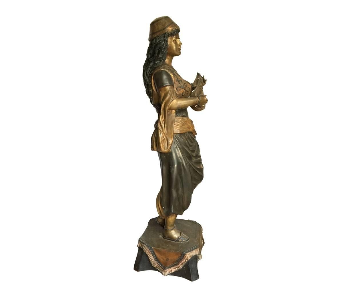 Other Bronze Female in the Orientalism Style Playing an Instrument