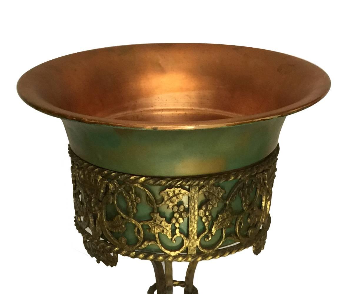 Other Oscar Bach Bronze and Iron Planter For Sale