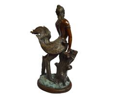 Thai Bronze Sculpture of a Mythical Figure with a Nude Female Torso and Wings