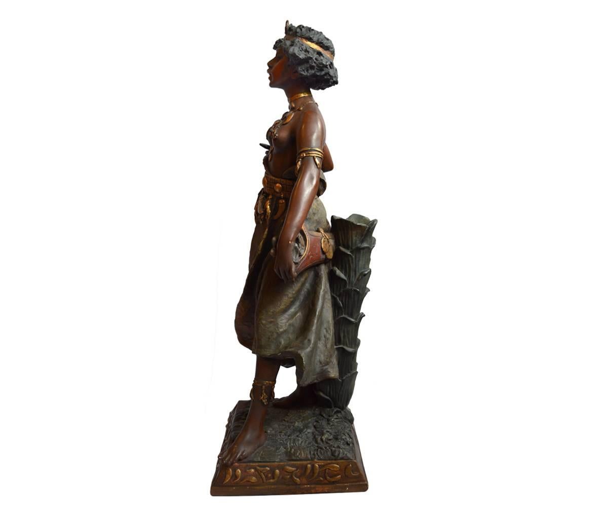 Other Early 20th Century Terracotta Partially Nude Female in the Orientalism Style For Sale