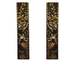 Pair of Left and Right, Chinese High Relief Carved Giltwood Panels 9