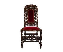 Pair of Antique Belgian Hall/Side Chairs with Eagle Crown