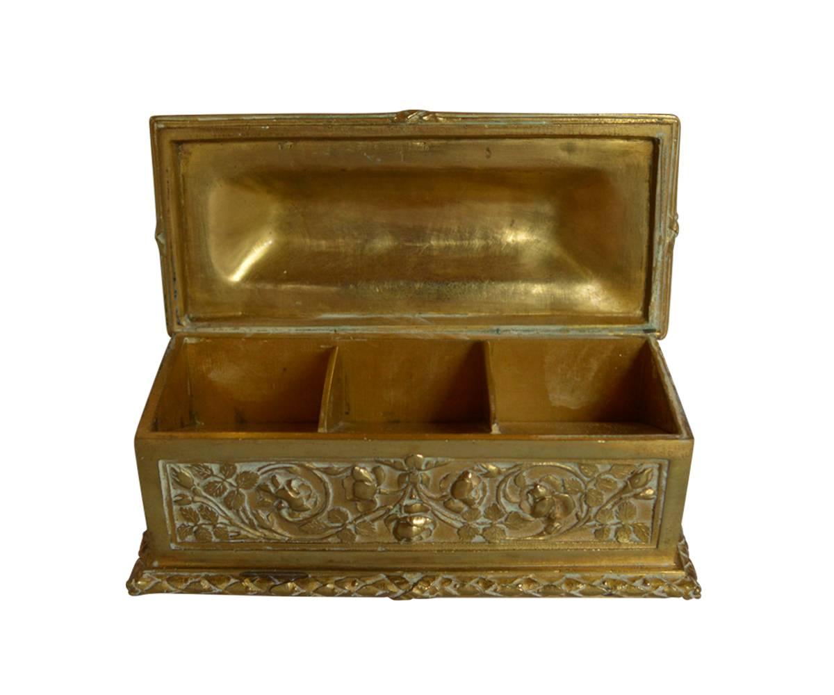 French Complete Antique desk set made of gilt bronze