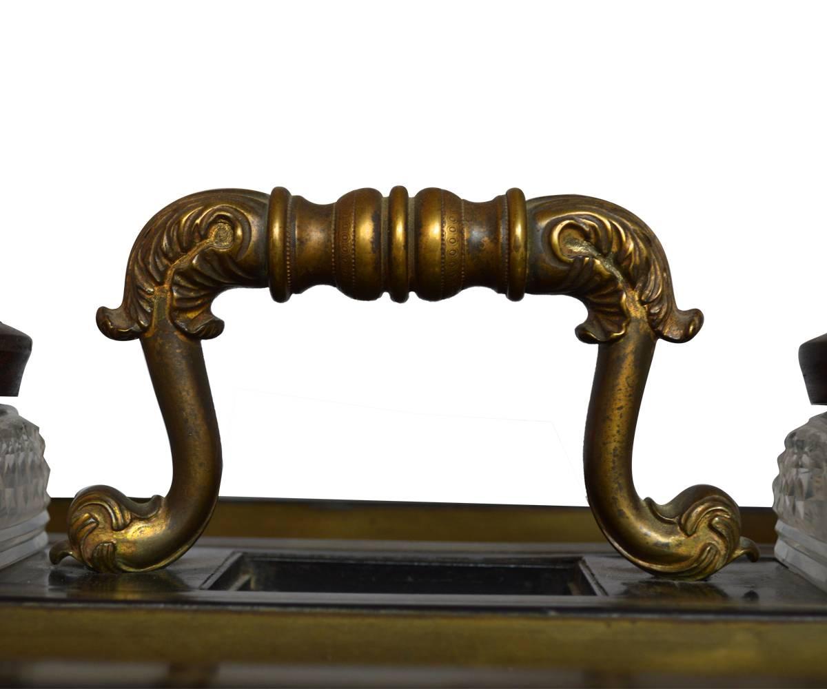 Antique Boulle Style Inkwell In Good Condition In Laguna Beach, CA