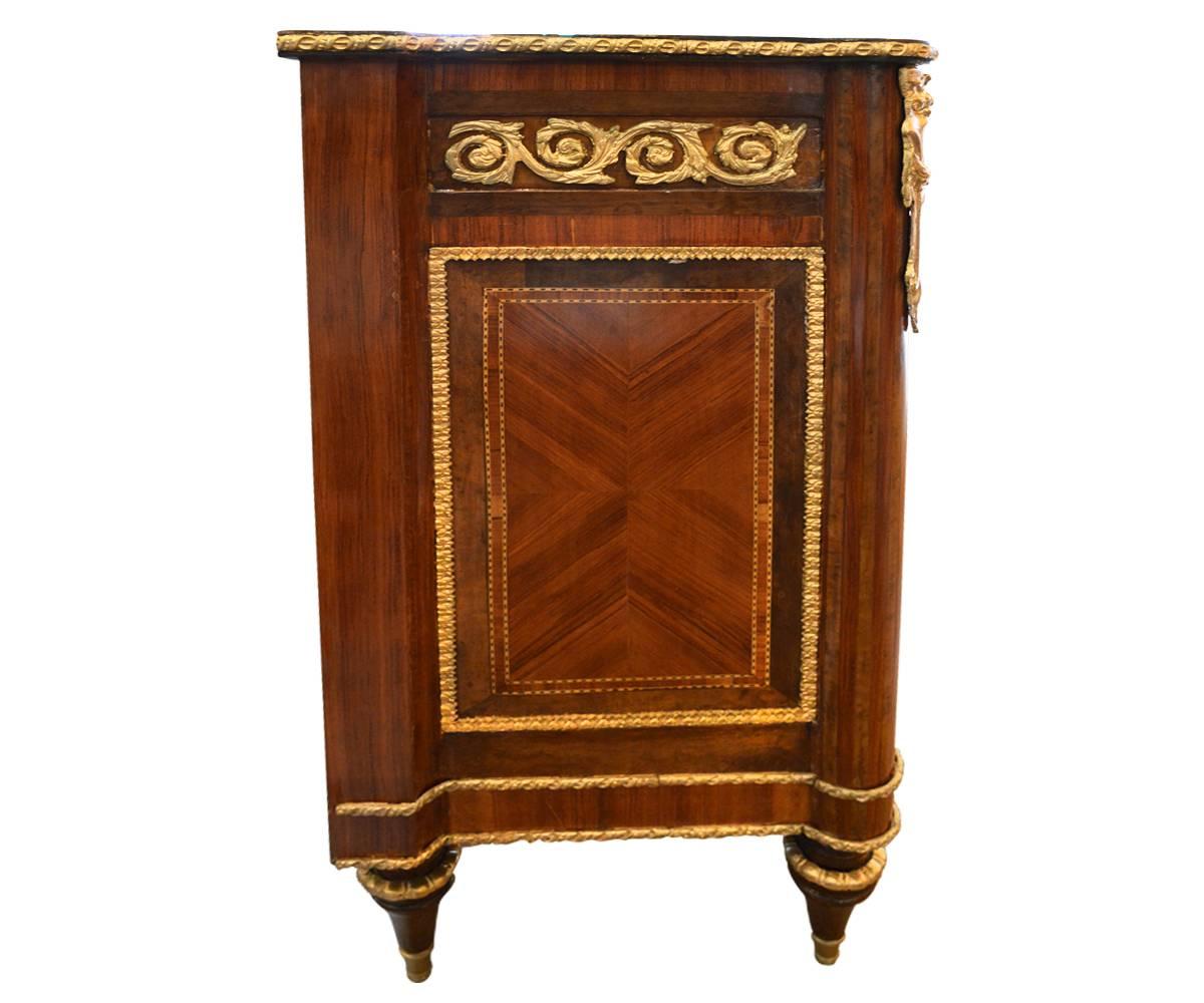 Louis XVI French Satinwood Bombe Commode