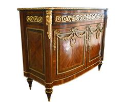 French Satinwood Bombe Commode