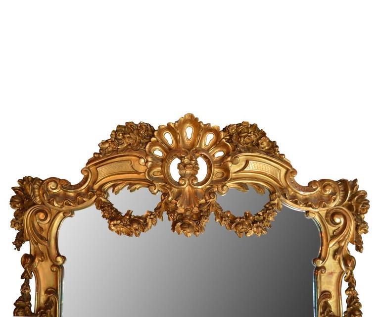 Antique Large French Gold Gilded Wood Mirror at 1stDibs large gilded