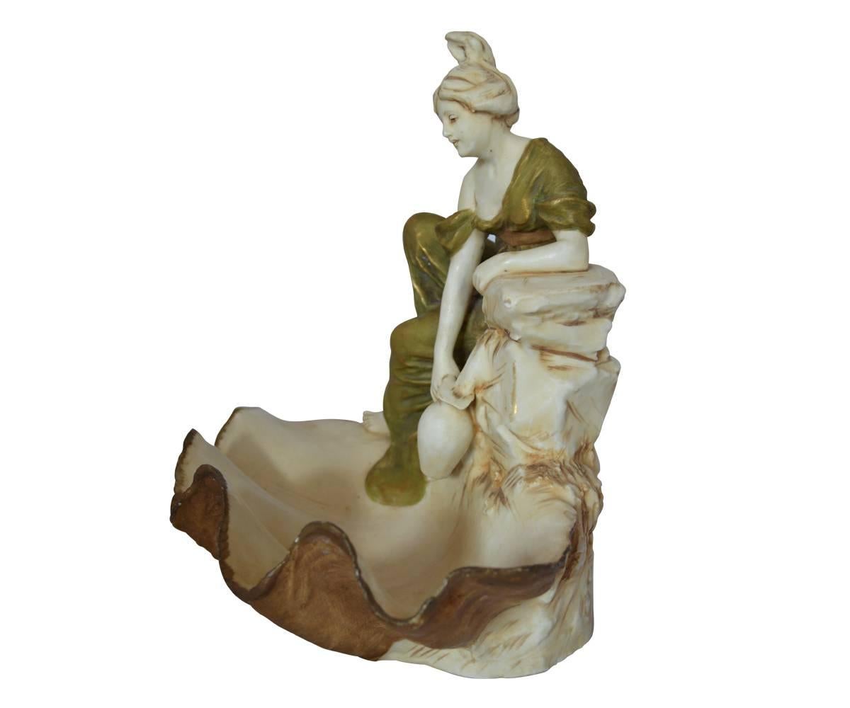 Art Nouveau Antique Royal Dux Porcelain Figurine