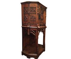 Antique 19th Century Gothic Style Cabinet on a Stand
