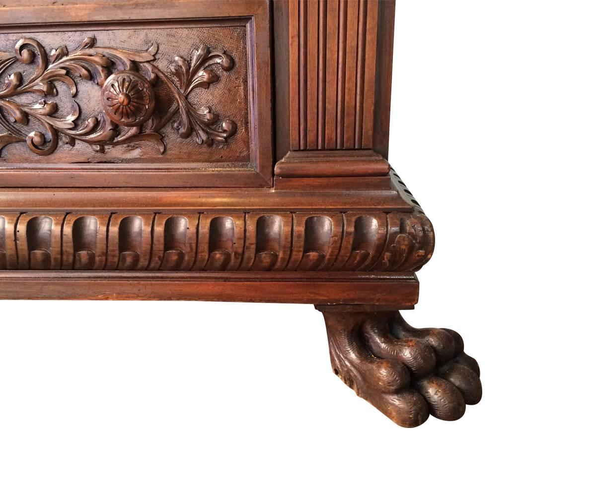 Renaissance Revival Antique 19th Century Italian Walnut Wood Dresser