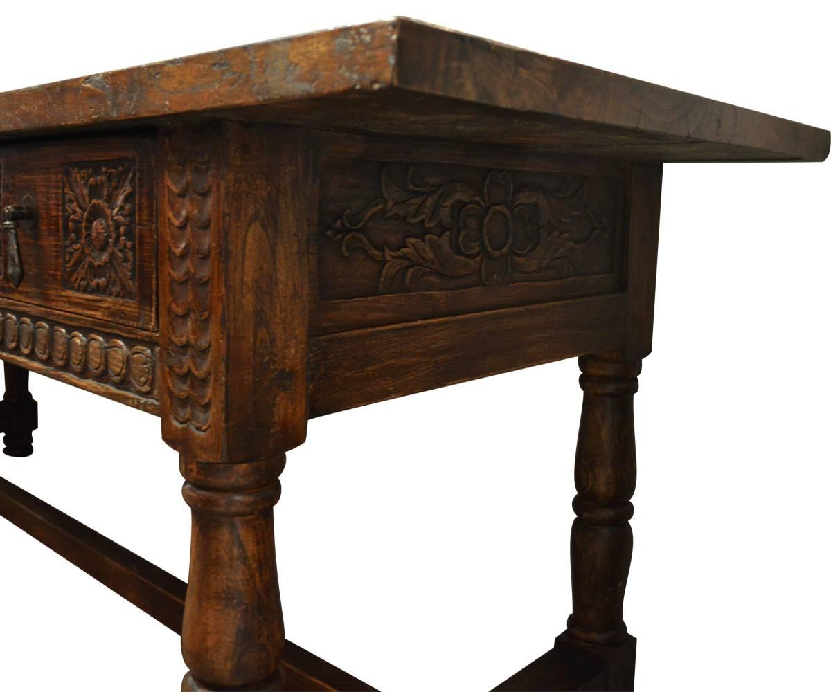 Carved 18th Century Oak Refectory Table