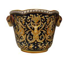 Antique European Hand-Painted Ceramic Bowl