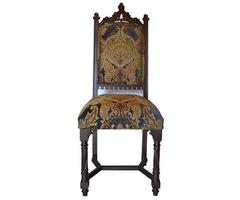 Antique Gothic Style Dining Table with Eight Chairs with Three Leafs