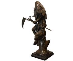 Signed Bronze Male Angelic Figure on Marble Base