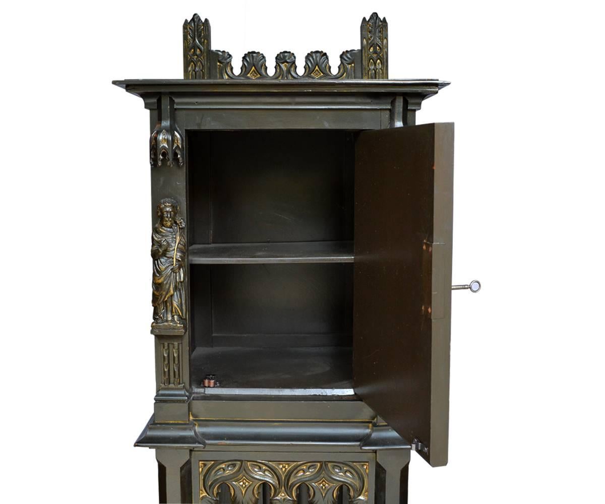 19th Century Antique Gothic Style Small Cabinet