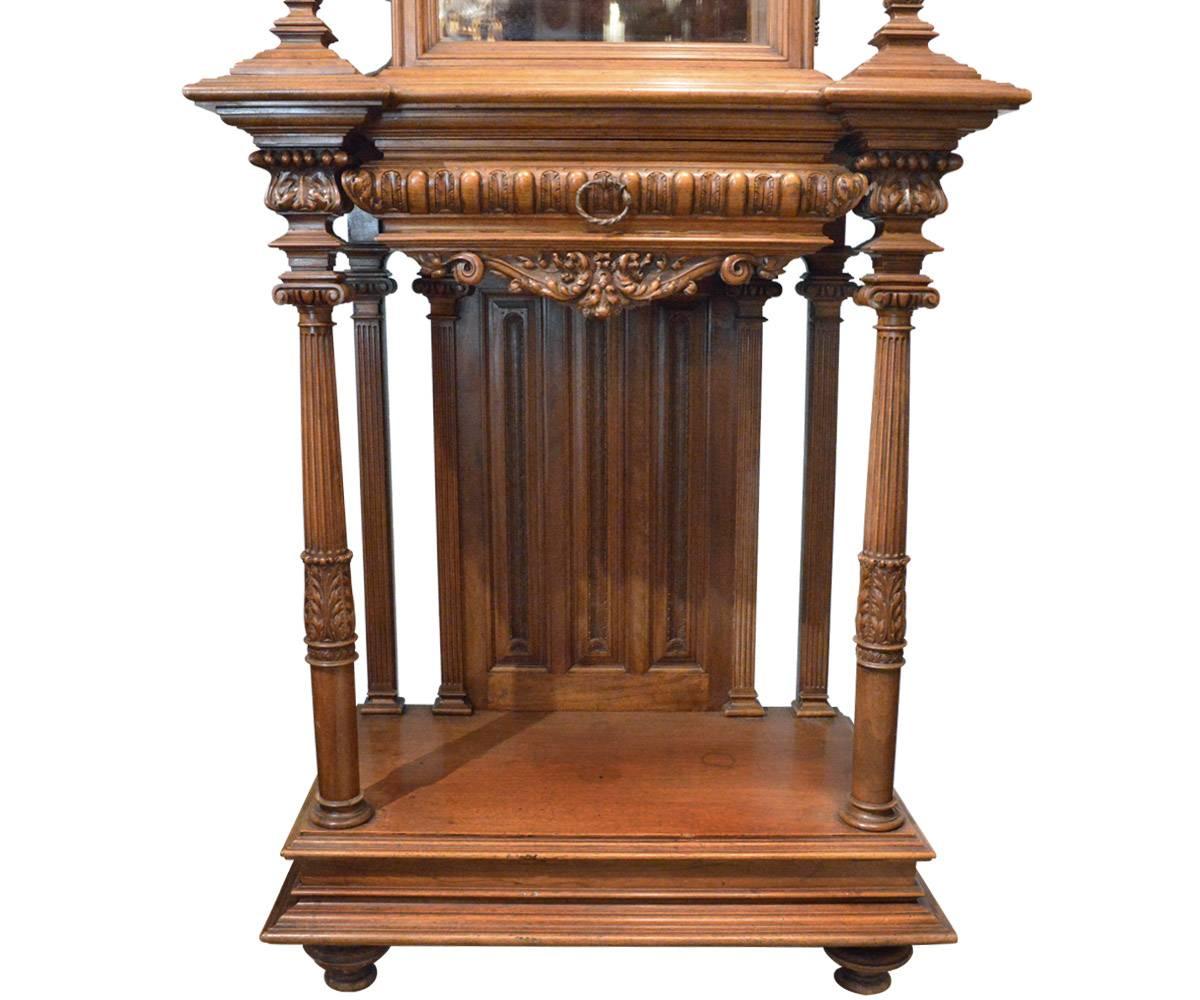 Magnificent Antique French Walnut 19th Century Petite Display Cabinet In Good Condition In Laguna Beach, CA