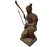 Lifesize Terra Cotta Xian Warrior in Archer Pose from China