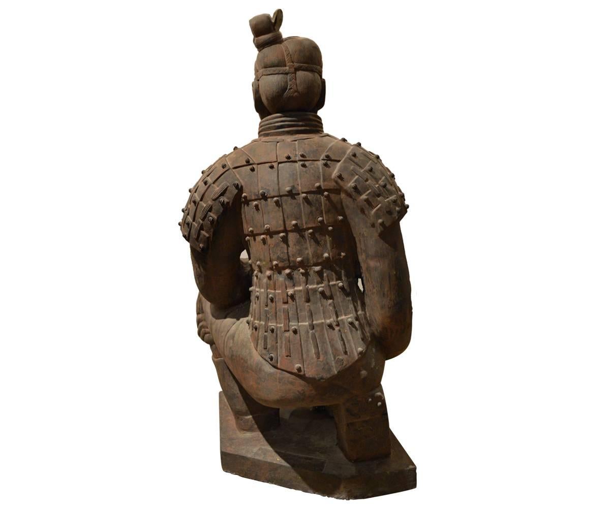 Chinese Lifesize Terra Cotta Xian Warrior in Archer Pose from China