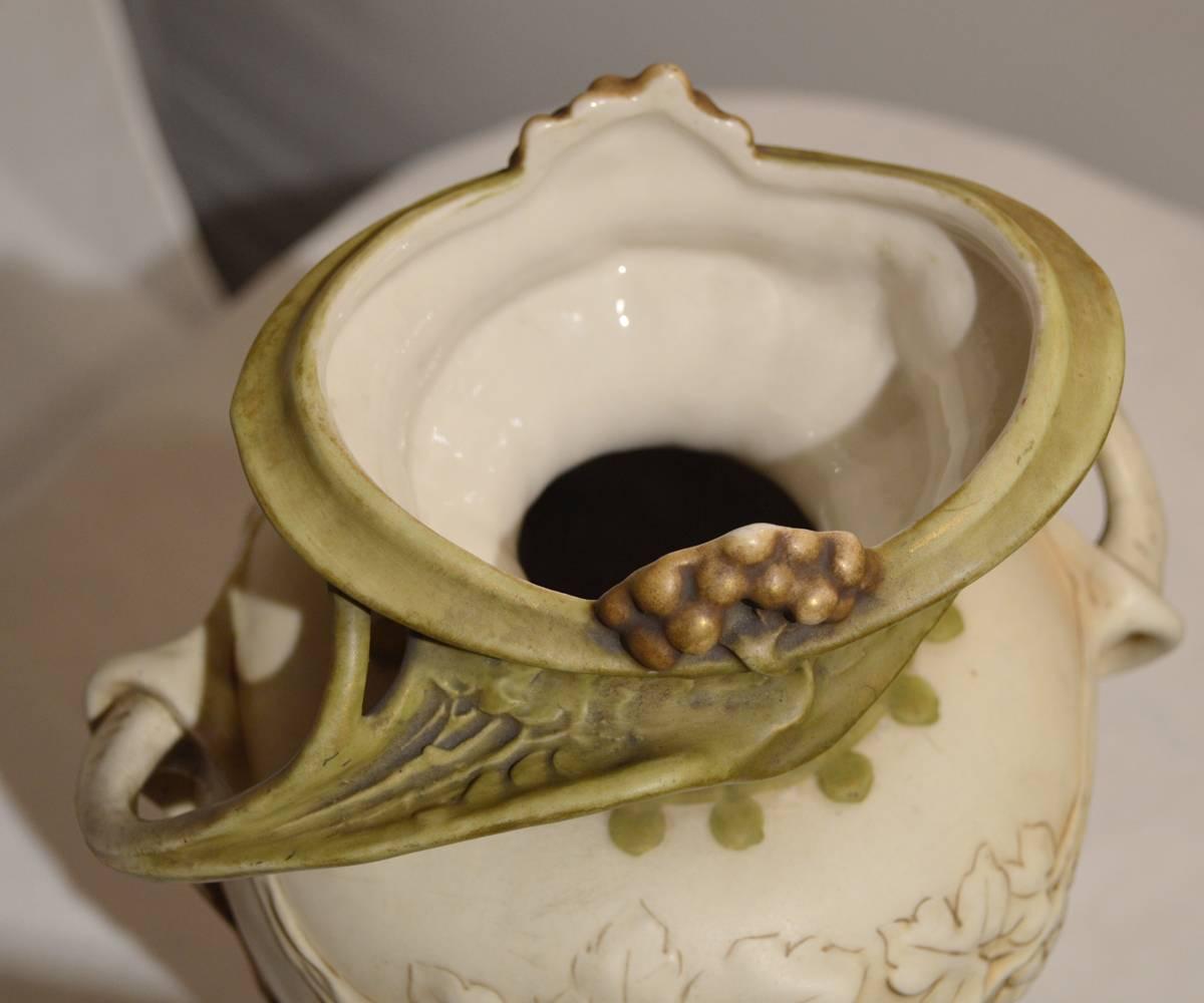 Art Nouveau Pair of Antique Royal Dux Porcelain Vases with Markings For Sale