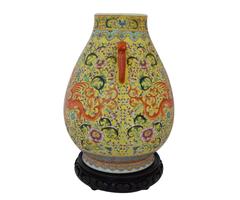 Large Qianlong Style Chinese Enameled Vase