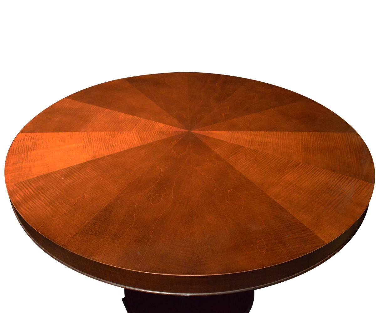 Stained Mid-Century Modern Style Mahogany Round Table