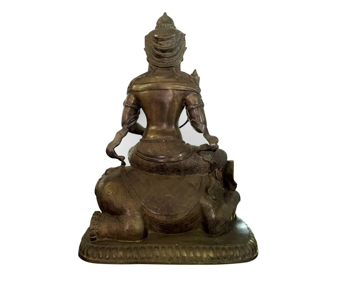 Chinese Export Majestic Large Bronze Quan Yin  For Sale