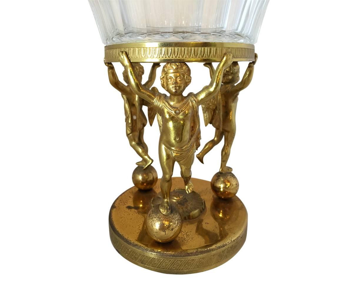 French Antique gold plated brass centerpiece