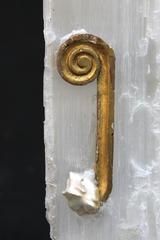 Selenite Log Decorated with 18th Century Italian Gold Leaf Fragment, Accessory