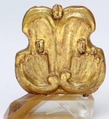 18th Century Italian Gold Leaf Fragment with Natural Forming Baroque Pearls