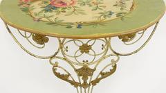 19th Century Parisian Iron Console Table with Napoleon Tapestry Cartoon Top